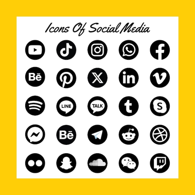 Vektor ein satz von social-media-symbolen