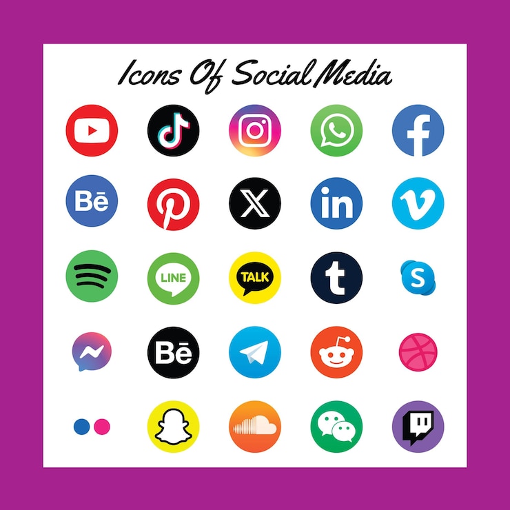 Vektor ein satz von social-media-symbolen