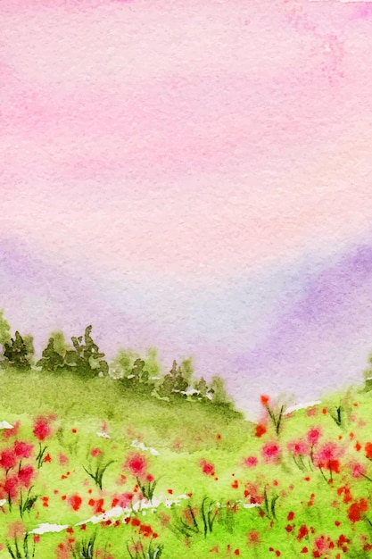 Ein schöner blumengarten-aquarell-malereihintergrund
