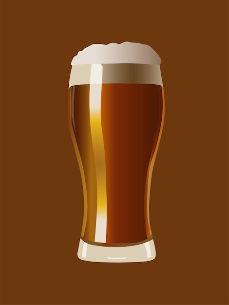 ein schönes Glas Bier mit braunem Hintergrund