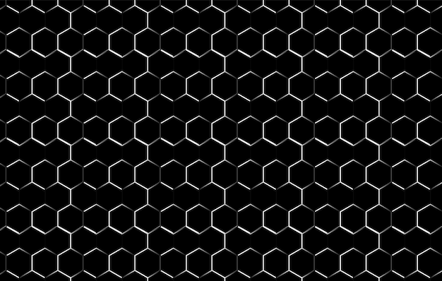 ein schwarz-weißer Hintergrund mit einem Hexagonmuster