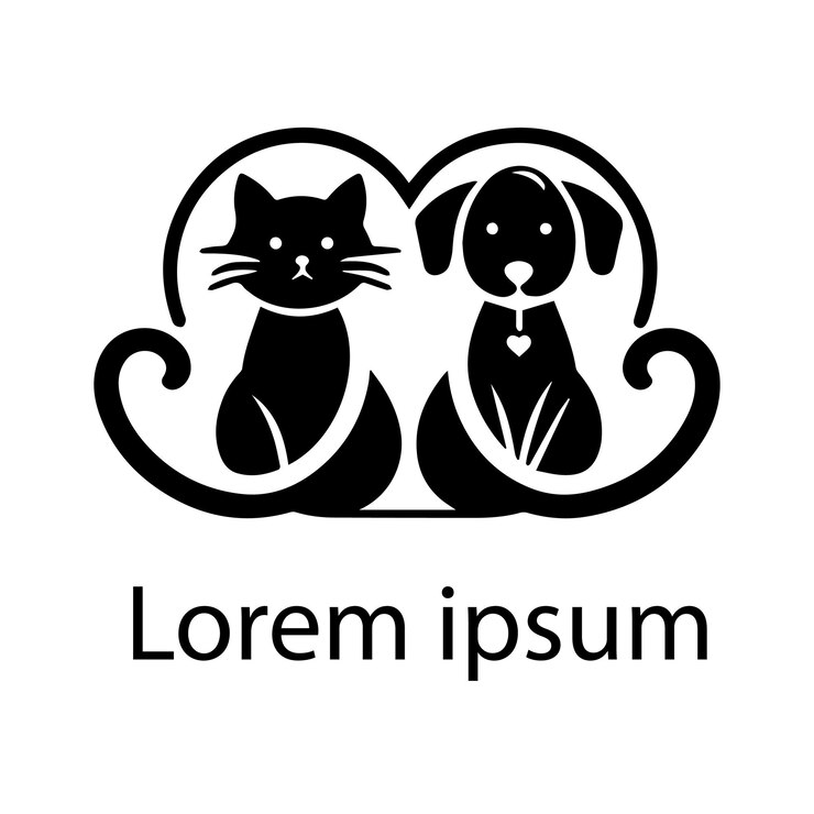 ein schwarz-weißes Bild einer Katze und eines Hundes
