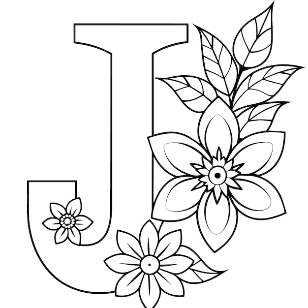 Vektor ein schwarz-weißes bild eines buchstaben j und des buchstaben j