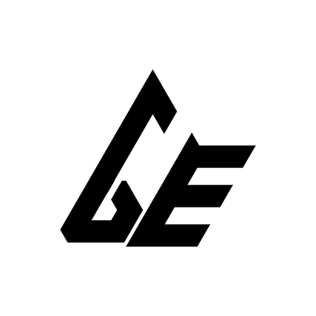 Vektor ein schwarz-weißes logo mit dem wort „ge“ darauf