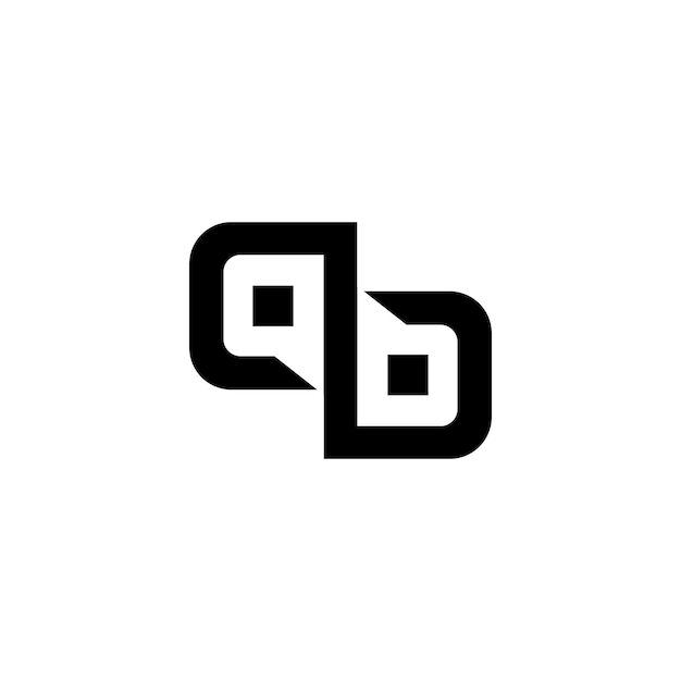 ein schwarz-weißes Logo mit einem QB darauf