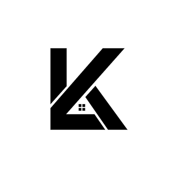 ein schwarz-weißes Logo mit LK