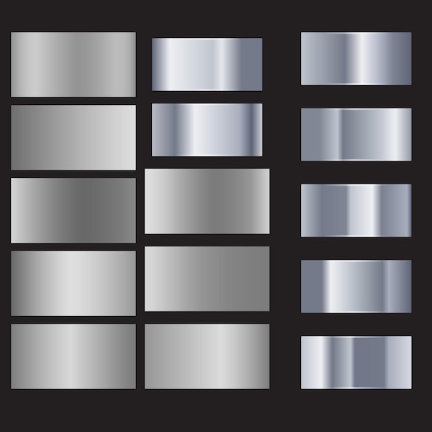ein schwarzer Hintergrund mit Silbermetallquadraten und den Worten Silber