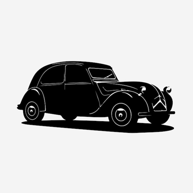ein schwarzes Auto mit gebrochenem Schwanz sitzt auf einem weißen Hintergrund