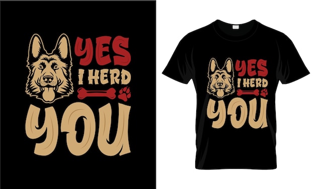 Vektor ein schwarzes t-shirt mit der aufschrift „yes i herd you“ darauf.