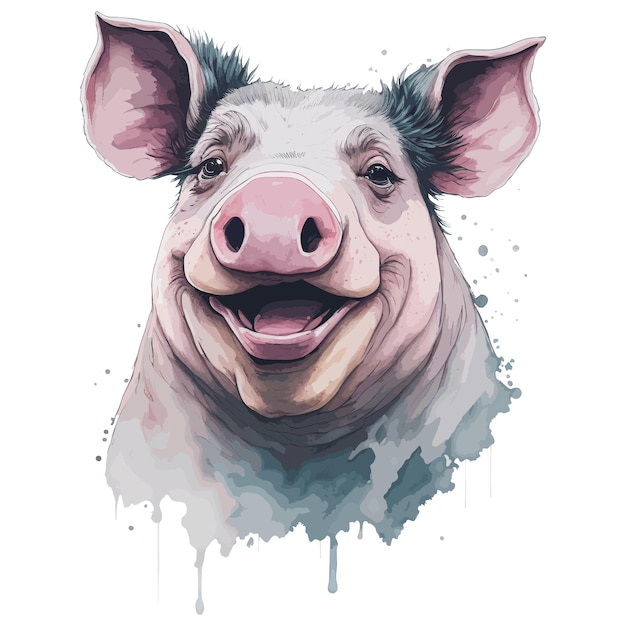 Ein Schwein mit einem breiten Lächeln auf seinem Gesicht