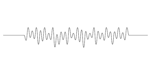 Ein Sinuswellen-Signal in der Decke einer Linie Schwarze Kurve Klangwellen Sammlung Stimme oder Musik