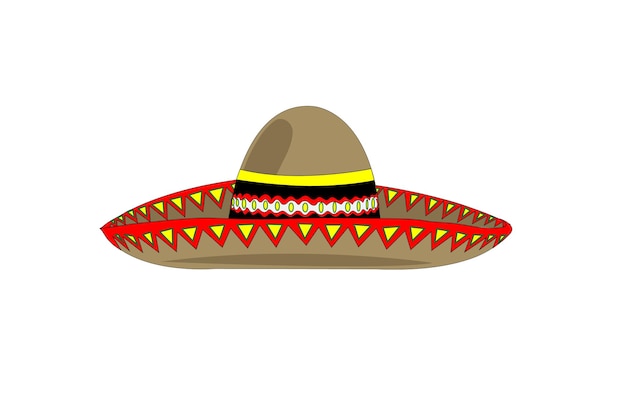 Vektor ein sombrero mit mexikanischem hut auf weißem hintergrund.