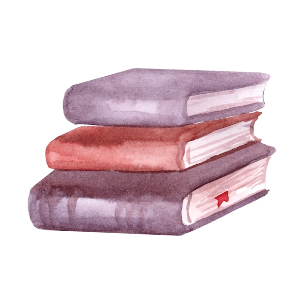 Ein stapel alter bücher aquarell handgezeichnete illustration