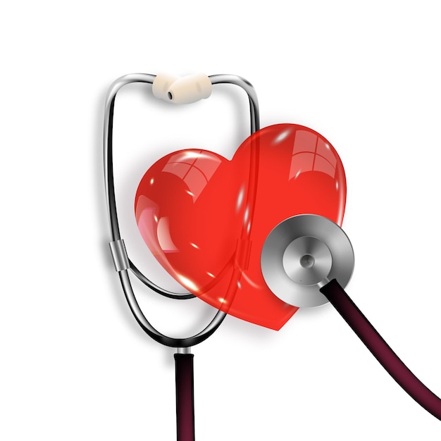 Ein Stethoskop mit Herz Gesundheit Gesundheit Dekoration für Flyer Poster Webseiten Banner und Vektorgrafiken
