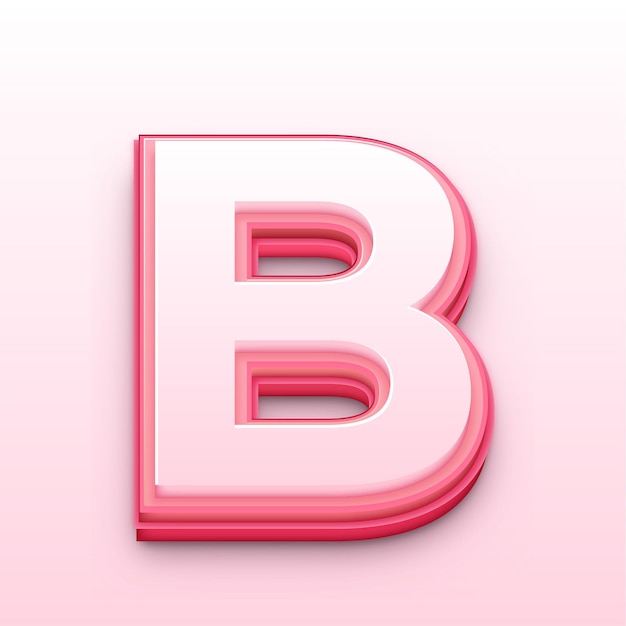Ein stilvolles 3D-Pink-Buchstaben-B-Symbol