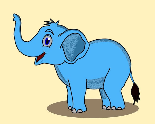 Vektor ein süßer elefant im vektorillustrationsdesign für kinder im cartoon-stil