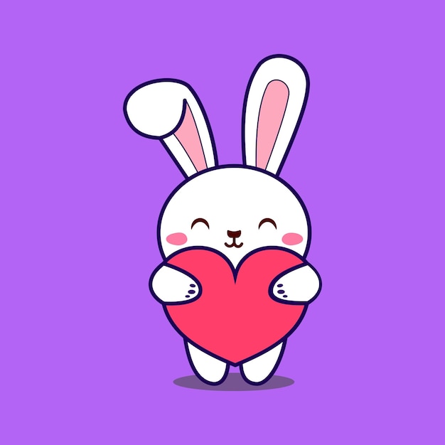 Ein süßer Hase hält eine Liebe