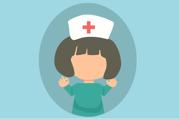 Ein süßes Kind spielt als Krankenschwesterillustration