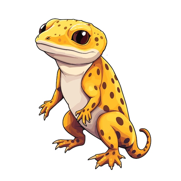 Ein super süßer Leopard-Gecko-Vektor im Pixar-Stil