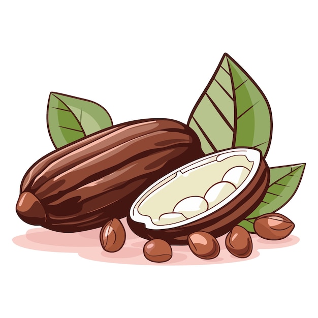 Vektor ein symbol, das eine schale von kakaofrüchten in vektorformat darstellt, das für die darstellung von kakaobäumen geeignet ist
