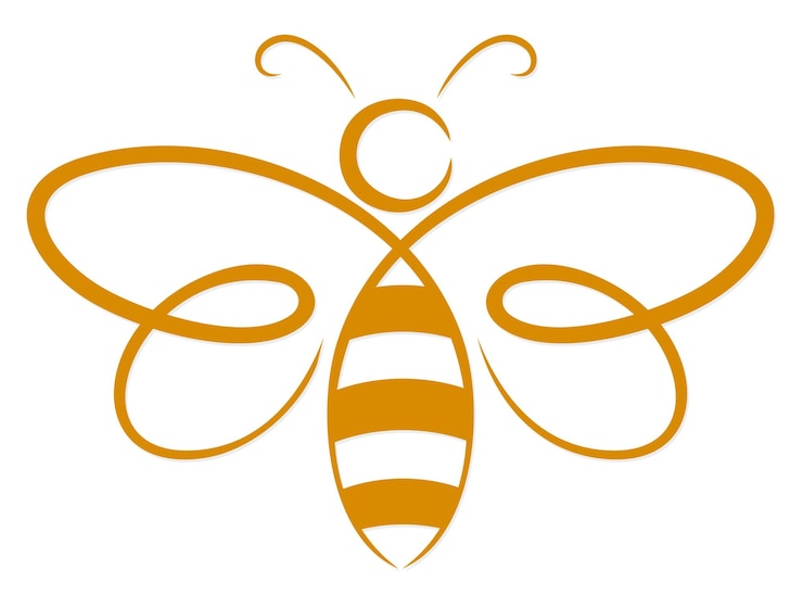 Vektor ein symbol der fliegenden stilisierten biene