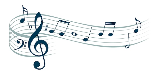 Ein Symbol mit stilisierten Musiknoten
