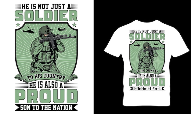 Vektor ein t-shirt mit der aufschrift „nicht nur ein soldat“.