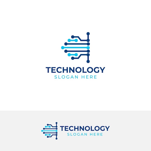 Ein Technologie-Logo-Design-Konzept in Vektorbuchstaben