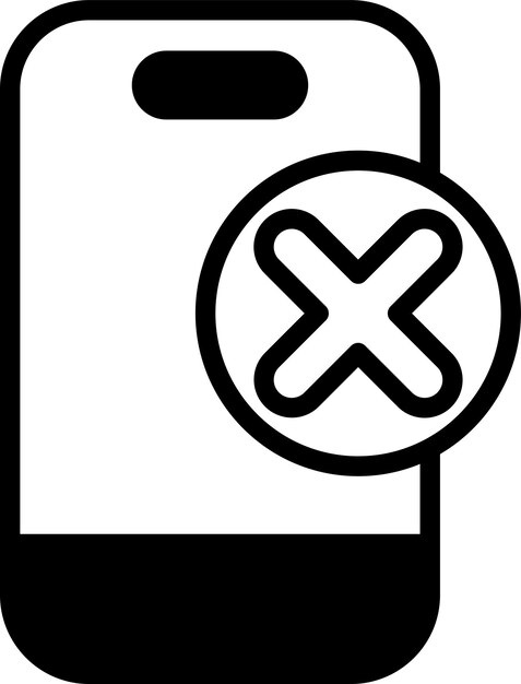 Ein Telefon mit einem X drauf