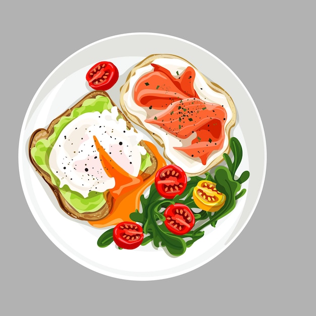 ein Teller mit Sandwich und Tomaten
