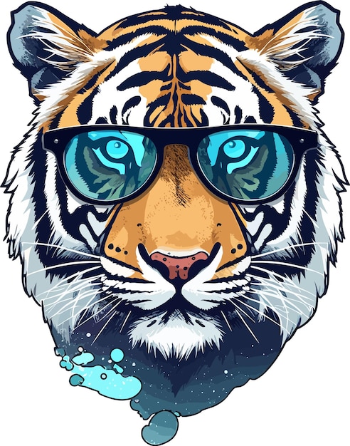 Ein tiger mit einer coolen brille