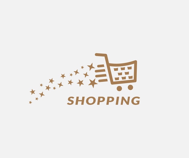 Ein trolley-einkaufswagen-logo-icon-design-shop-vektorbild