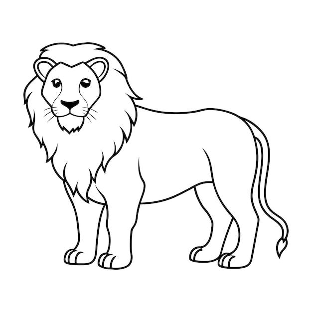 Ein Umriss des Lion-Vektor-Illustrationsdesigns