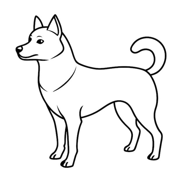 Ein Umriss-Vektor-Illustrationsdesign für Hunde