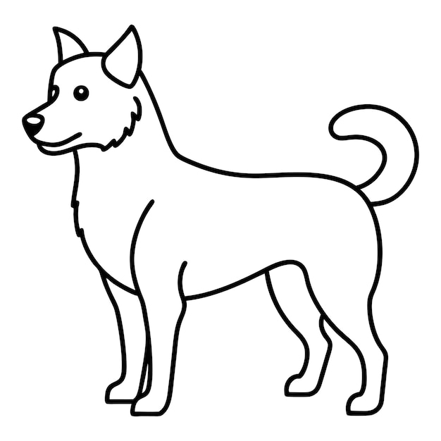 Ein Umriss-Vektor-Illustrationsdesign für Hunde