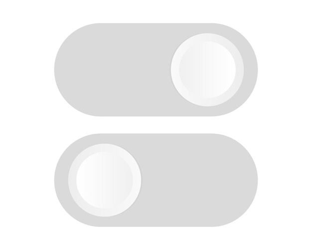 Ein- und Aus-Kippschalter-SchaltflächenSchaltflächen-Kippschalter Vektorsymbol 10 eps