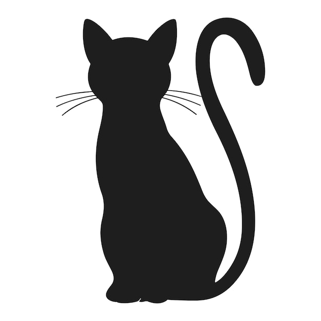 Ein Vektor mit einer Halloween-Katzensilhouette