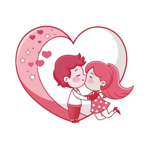 ein verliebtes Paar mit einem Herz, das sagt: "Liebe".