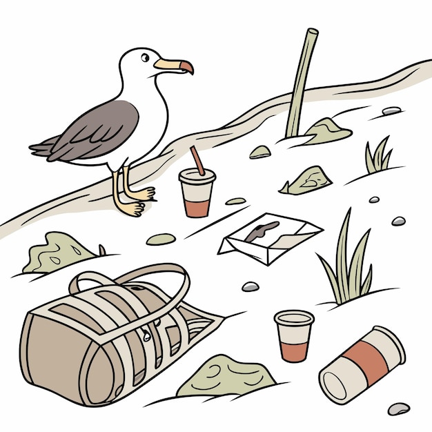 ein Vogel steht auf dem Boden neben einem Behälter mit Nahrung