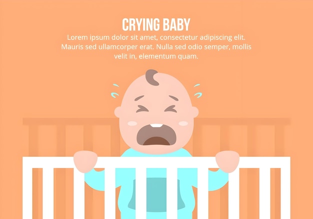 Ein weinendes Baby in einer Wiege