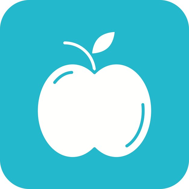 ein weißer Apfel mit blauem Hintergrund und einem weißen Apfel darauf