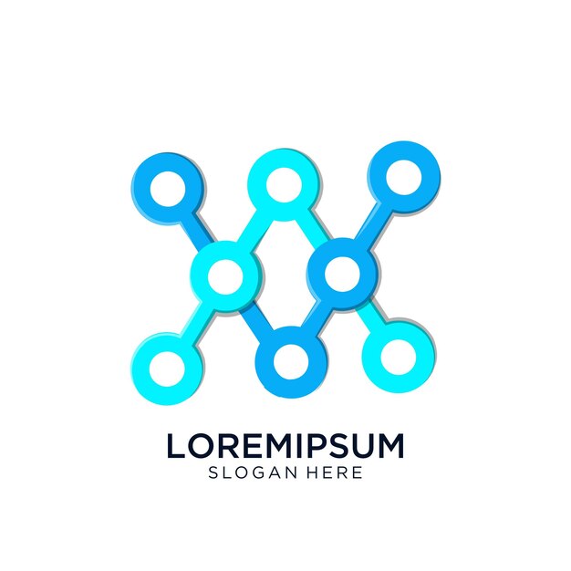 ein weißer Hintergrund mit einem blau-grünen Design für ein Technologieunternehmen