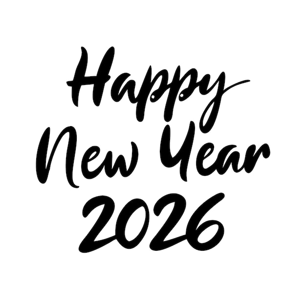ein weißer Hintergrund mit einem schwarzen Text, der frohes Neujahr sagt