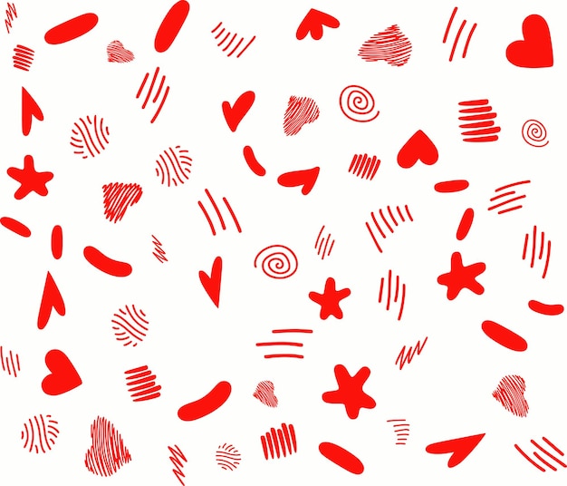 ein weißer Hintergrund mit roten Herzen und einem roten Herz
