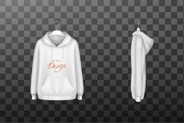 ein weißes Hoodie mit bearbeitbarem Mockup-Design
