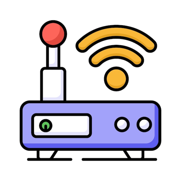 Ein Wi-Fi-Router-Symbol zeigt ein Netzwerkgerät, das drahtlose Kommunikation ermöglicht
