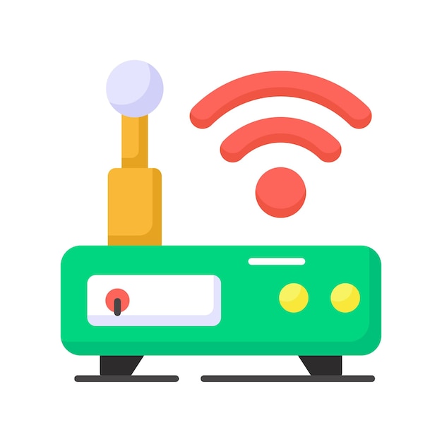 Ein Wi-Fi-Router-Symbol zeigt ein Netzwerkgerät, das drahtlose Kommunikation ermöglicht
