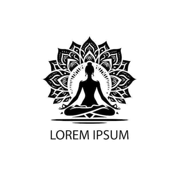 Ein yoga-logo-vektor-design