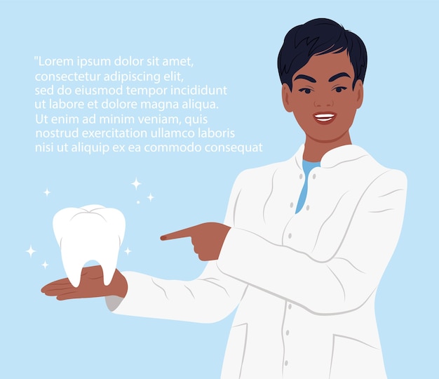 Ein zahnarzt hält einen gesunden, glänzenden zahn in seiner handfläche welttag der mundgesundheit