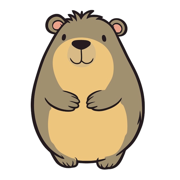 Ein Zeichentrickbild eines Bären mit einem braunen Gesicht und einem braunen Gesicht.